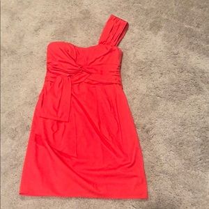 Coral color one strap dress. Barely worn.